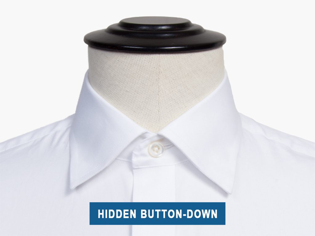 پیراهن یقه دکمه مخفی مردانه