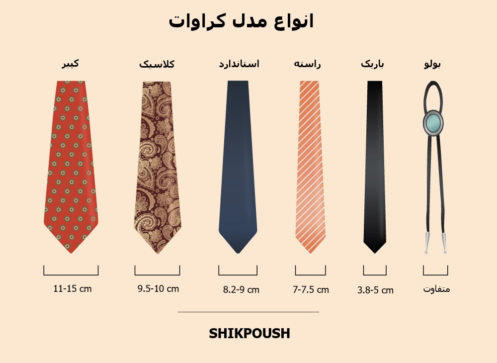 معرفی انواع مدل های کراوات از گذشته تا امروز